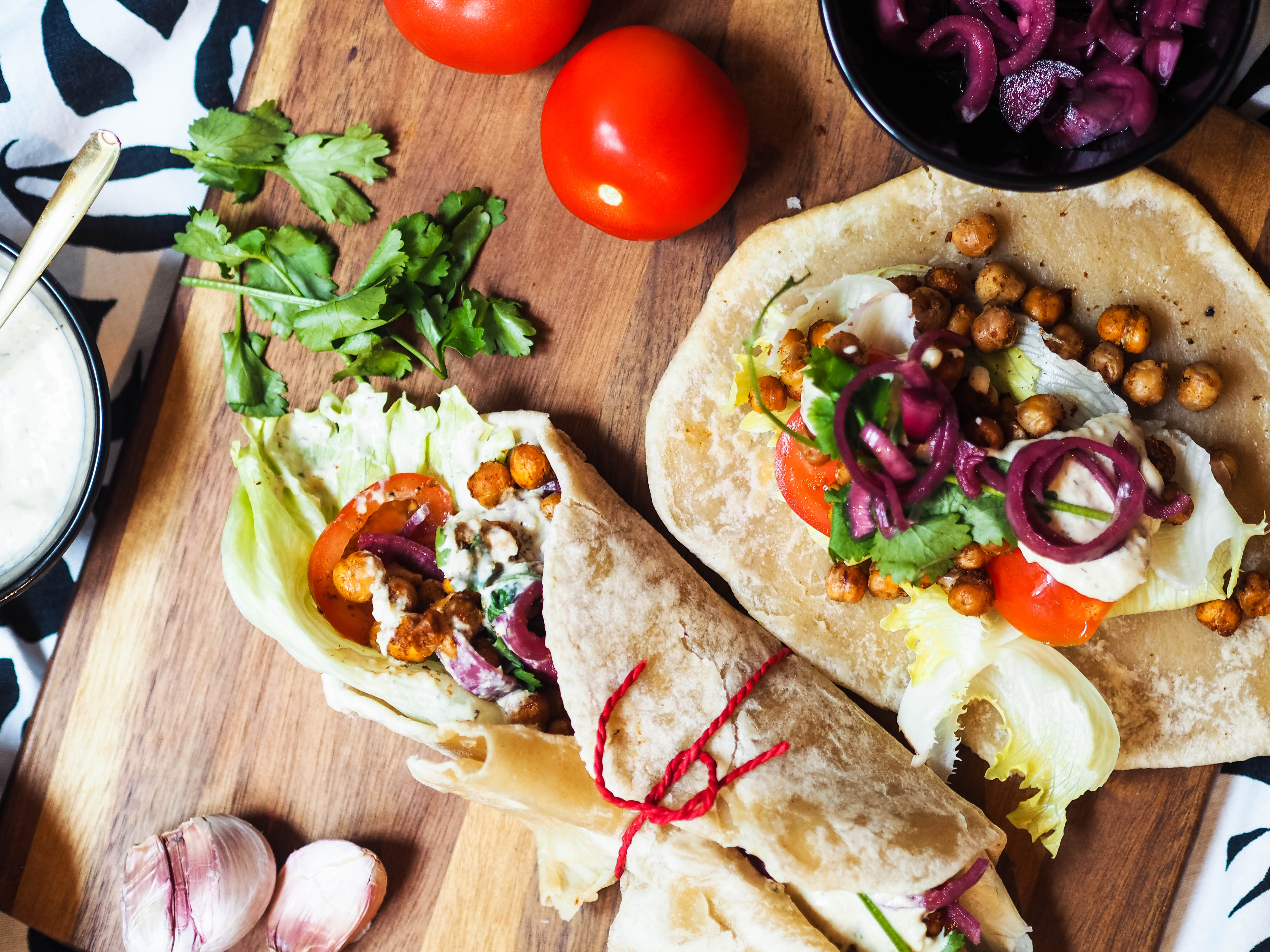 The best ever chickpea wrap - middle eastern style!