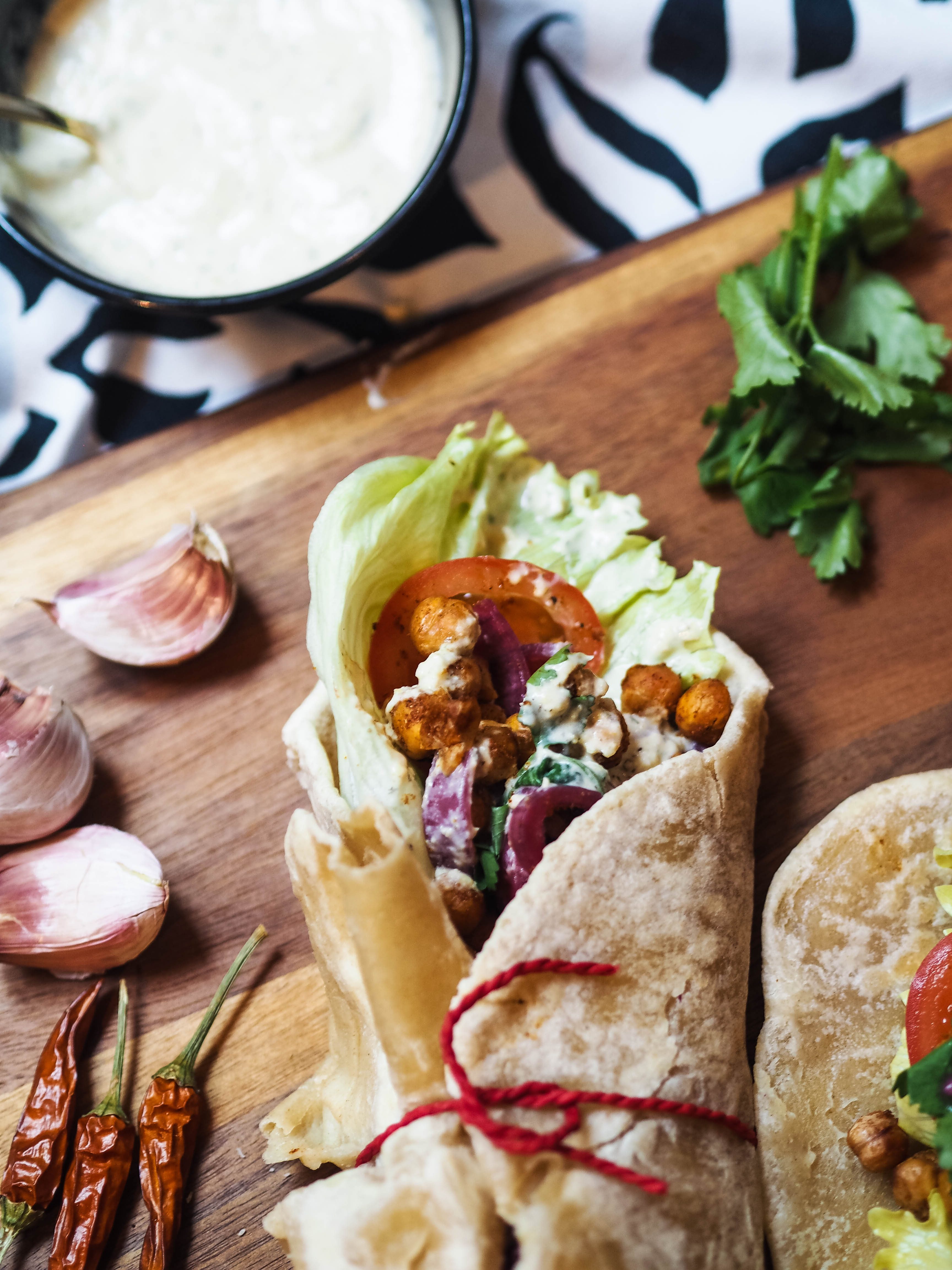 The best ever chickpea wrap - middle eastern style!